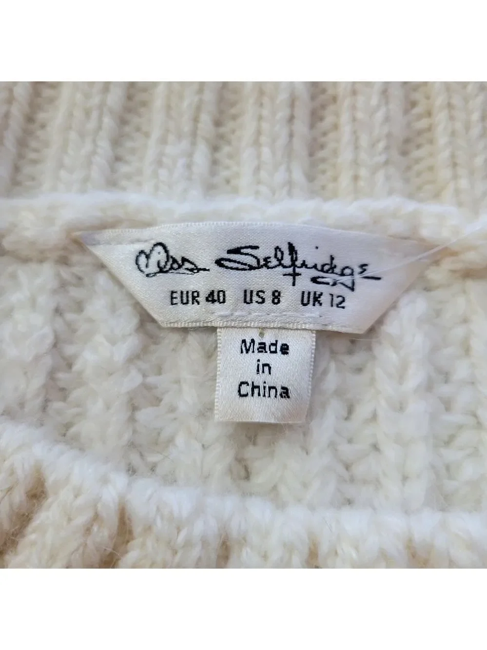 Miss Selfridge 3/4 Sleeve Sweater Women's Size 8